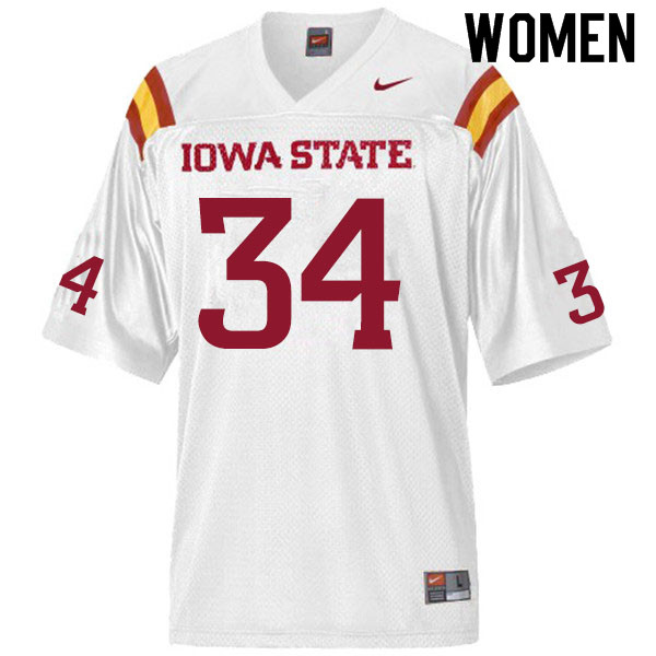 Iowa State Cyclones Women's #34 Blaze Doxzon Nike NCAA Authentic White College Stitched Football Jersey ZZ42Q38GL